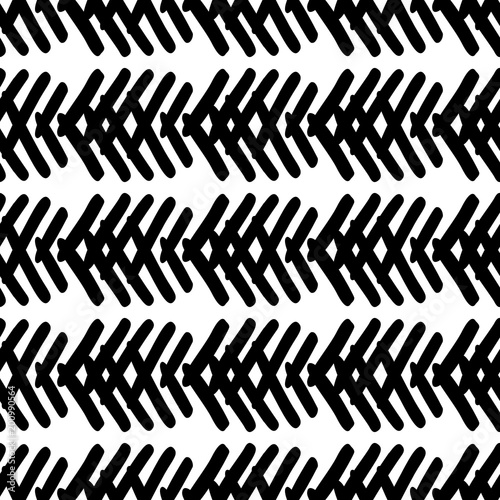 Black and White Seamless Ethnic Pattern. Tribal