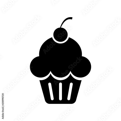 cup cake icon icon isolated vector