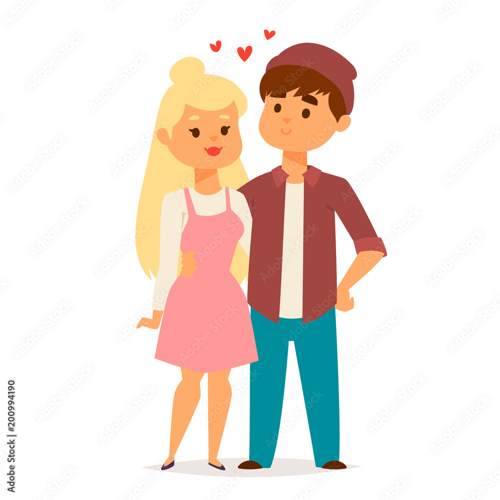 Couple in love vector characters togetherness happy smiling people romantic woman amorousness together adult relationship. Couple in love vector characters togetherness happy smiling people romantic woman amorousness together adult relationship.