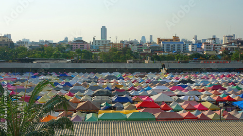 colorful tent roofs