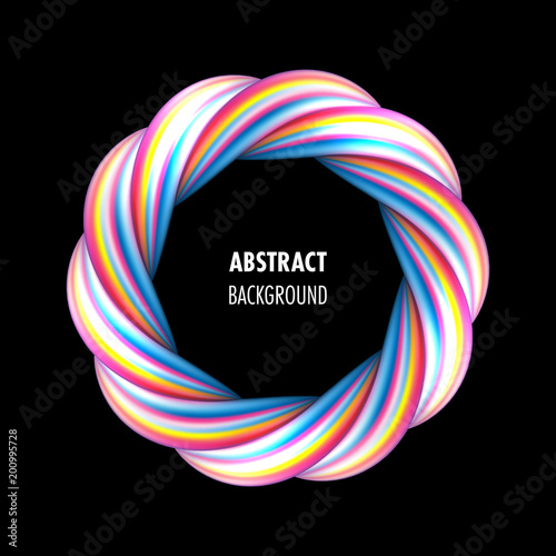 Abstract swirling round frame with space for text. Vector Illustration