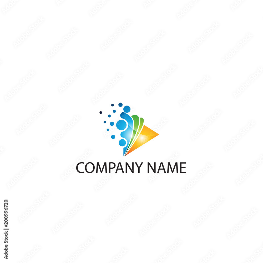 media tech logo template