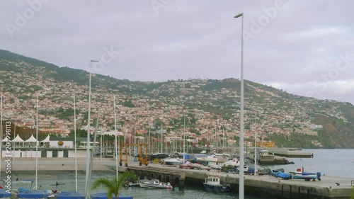 View of Funshal and its marina in front photo