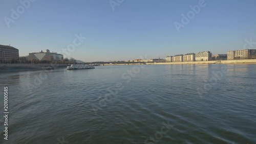 Wallpaper Mural Boat floating on Danube River Torontodigital.ca