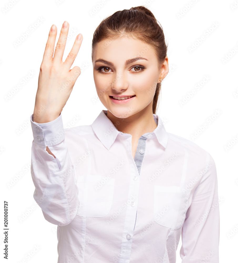 Woman at white background Woman at white background
