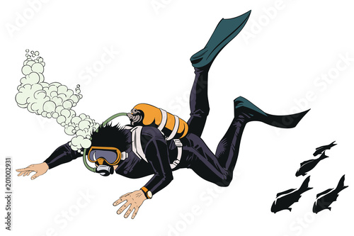 Scuba divers underwater.