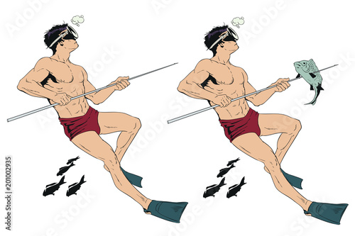 Diver with spear.