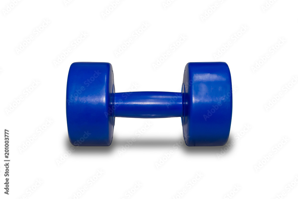 isolated blue dumbbell isolated blue dumbbell