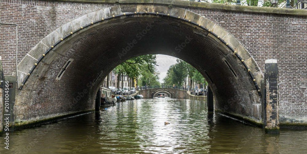 Bridge over canal in Amsterdam, NLD