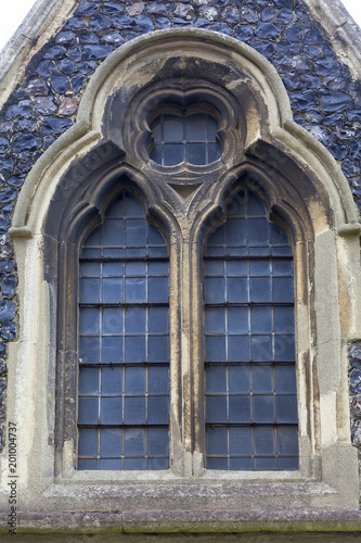 12th century Romanian style Church of St Mary the Virgin, decorative window, Dover, United Kingdom
