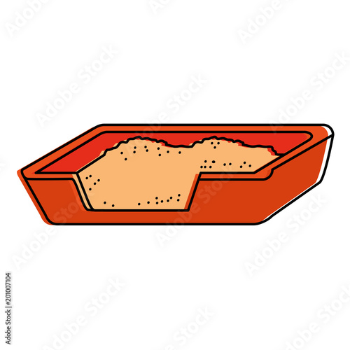 cat sand box icon vector illustration design