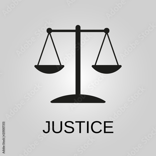 Justice icon. Justice symbol. Flat design. Stock - Vector illustration