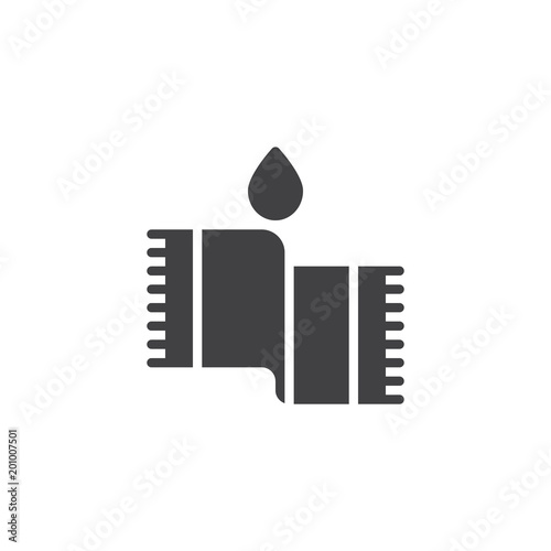 Bath towel and water drop vector icon. filled flat sign for mobile concept and web design. Hygiene simple solid icon. Symbol, logo illustration. Pixel perfect vector graphics