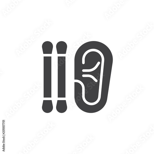 Cotton swabs vector icon. filled flat sign for mobile concept and web design. Ear sticks simple solid icon. Symbol, logo illustration. Pixel perfect vector graphics