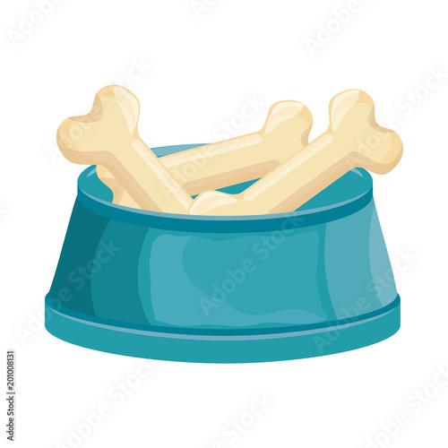 dish pet with bone vector illustration design