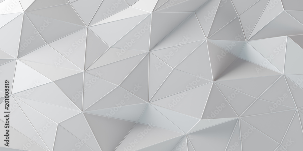 White abstract rumpled triangular surface. 3d illustration. White abstract rumpled triangular surface. 3d illustration.
