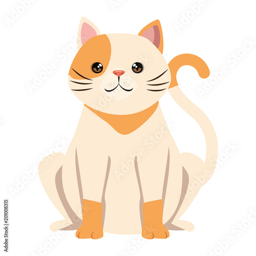 cute cat mascot character vector illustration design
