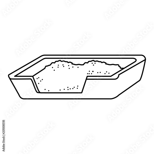 cat sand box icon vector illustration design