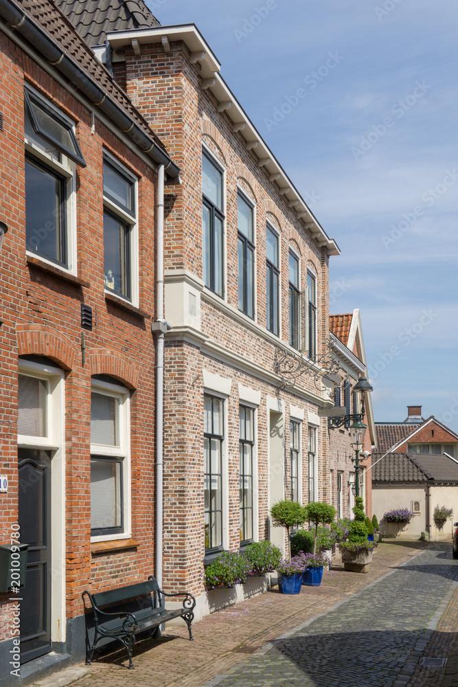 View at the 'Gasthuisstraat' (Guest house street) in the city of Ootmarsum, NLD