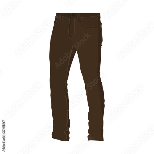 Chino Brown Long Pants Fashion Style Item Illustration