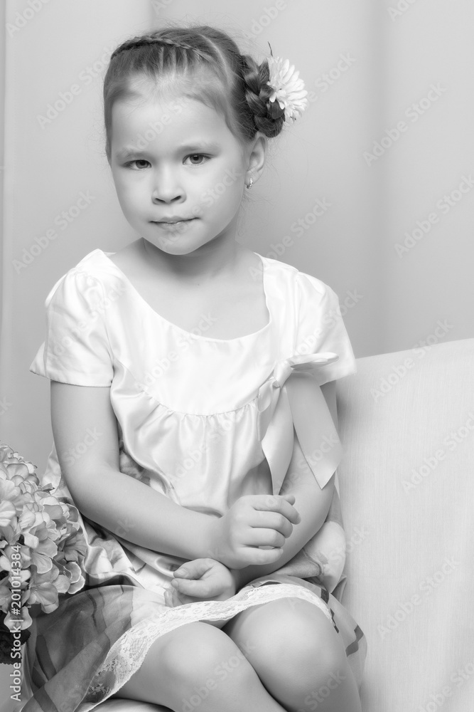Portrait of a little girl close-up. Portrait of a little girl close-up.