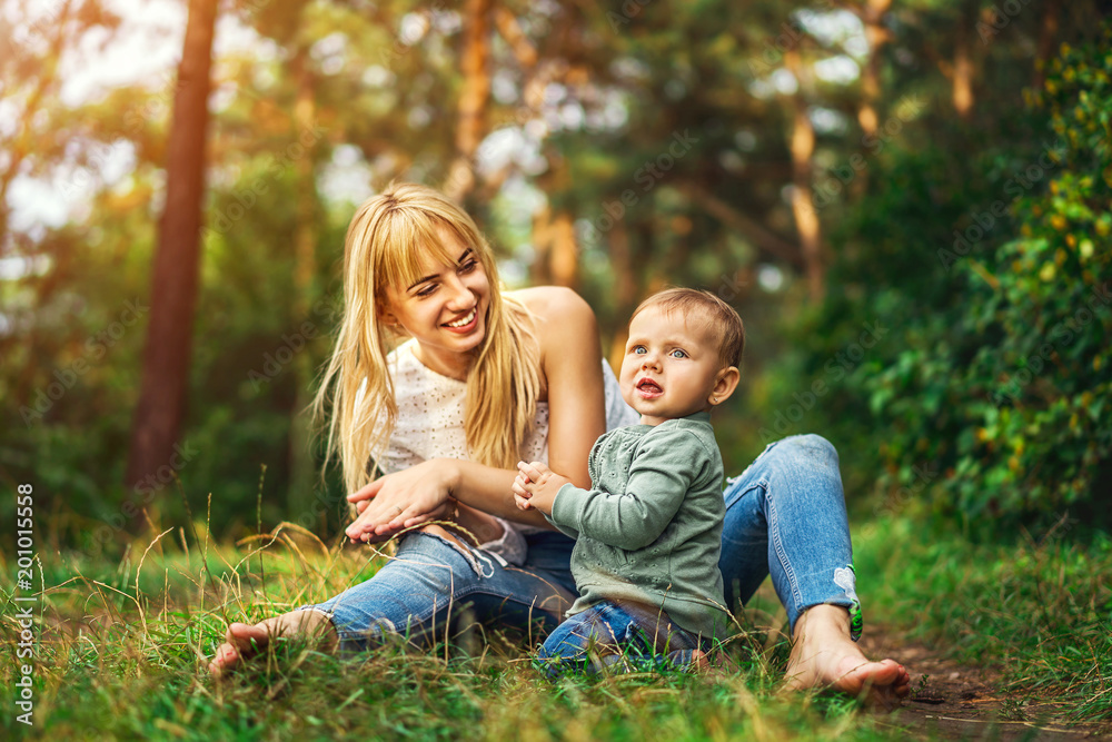 mother with her little daughter playing outdoor mother with her little daughter playing outdoor