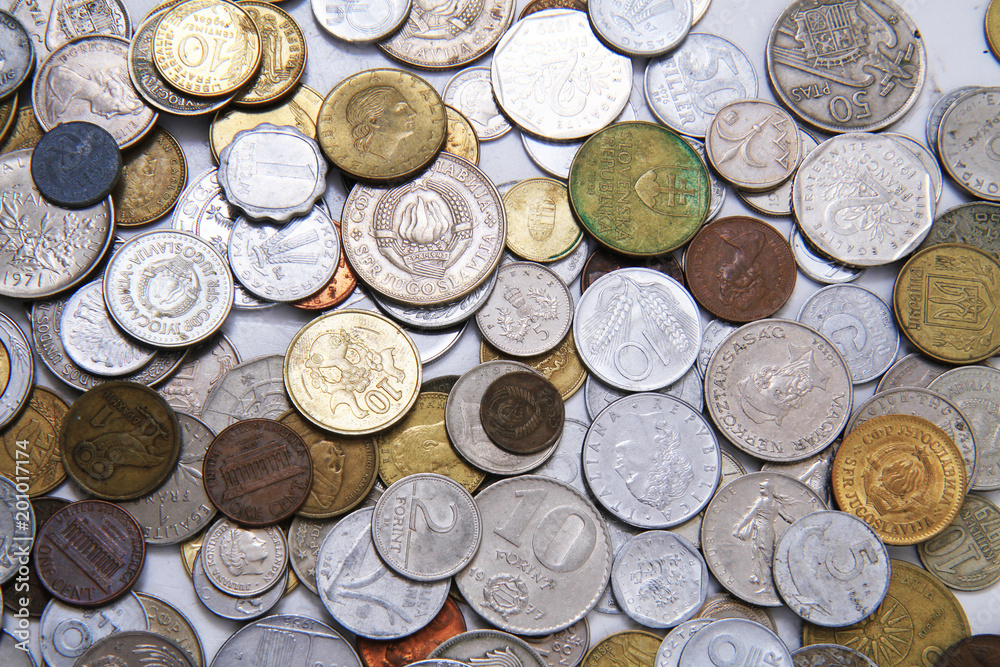 european old coins money background european old coins money background