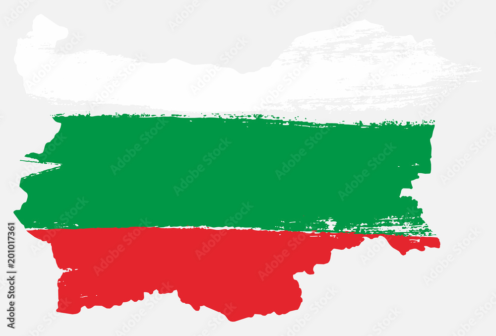 Bulgaria Flag & Map Vector Hand Painted with Rounded Brush Bulgaria Flag & Map Vector Hand Painted with Rounded Brush