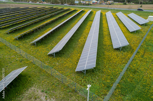 many solar power plant photo