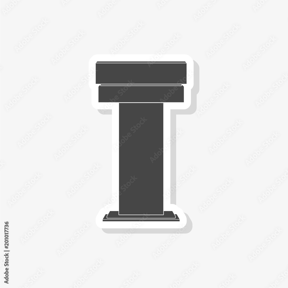 Wooden Podium sticker, simple vector icon Wooden Podium sticker, simple vector icon
