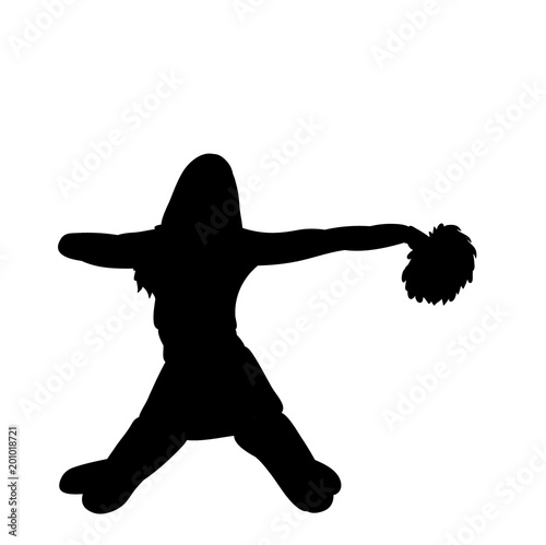 vector, isolated, icon, silhouette girls cheerleaders, sports, cheerleading