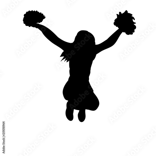  isolated, icon, silhouette girls  jumps cheerleaders, sports, cheerleading