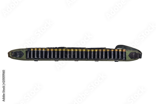 Cartridge belt with a leather belt