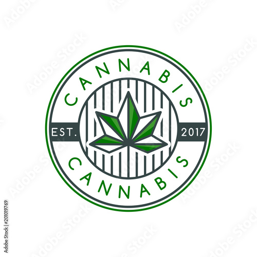 Cannabis logo template, abstract cannabis vector illustration