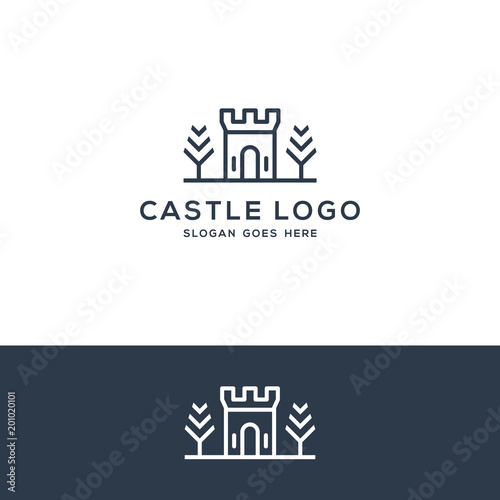 Castle logo concept, castle tower vector illustration