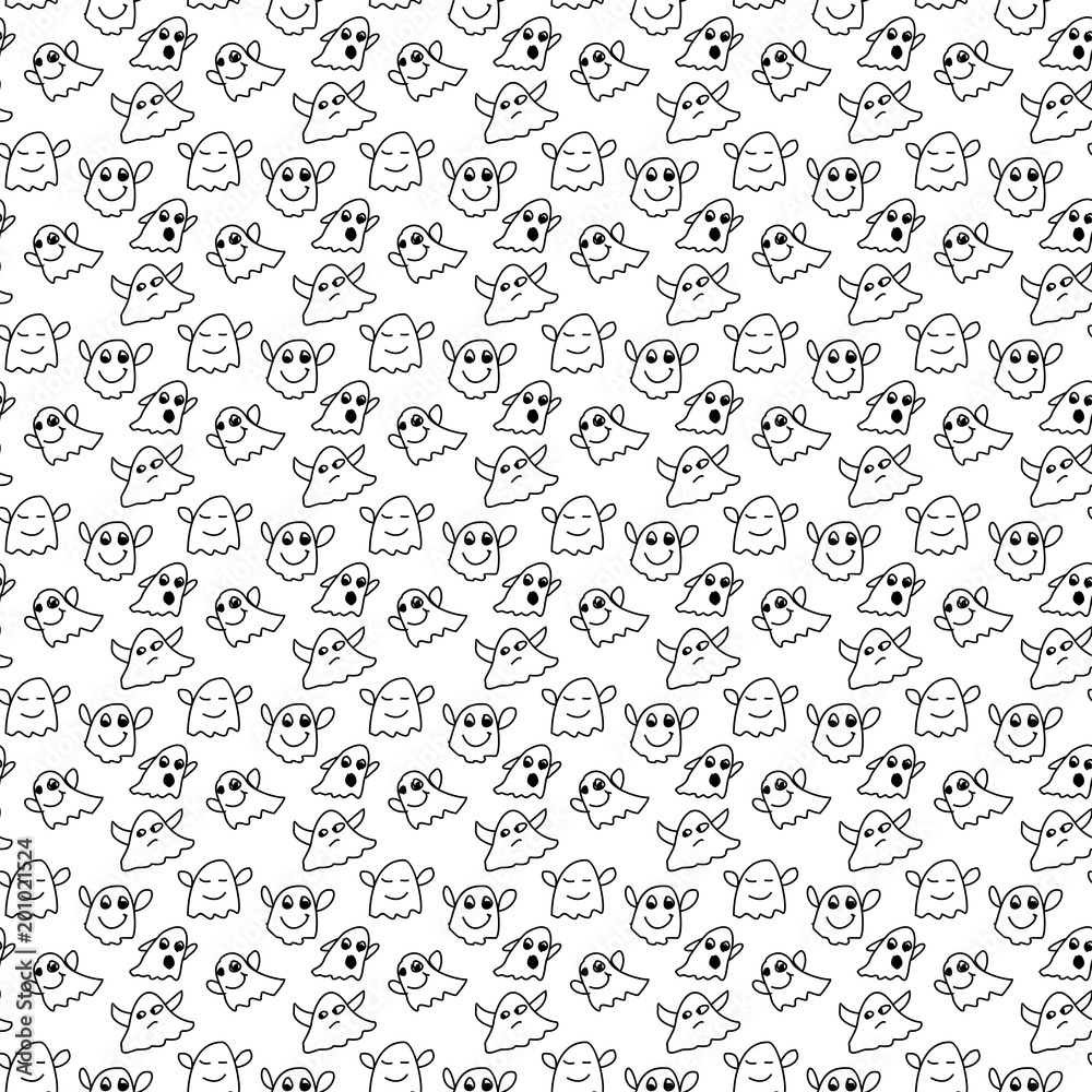seamless pattern with ghosts 