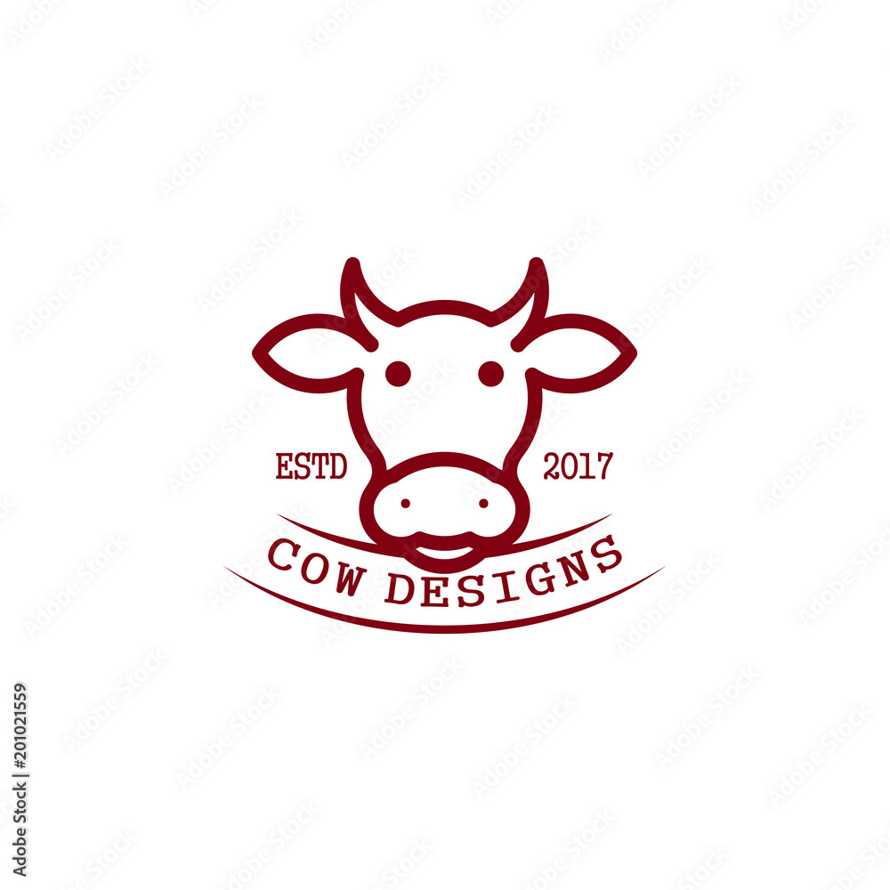 Fototapeta premium Cow head, logo design concept - Vector illustration