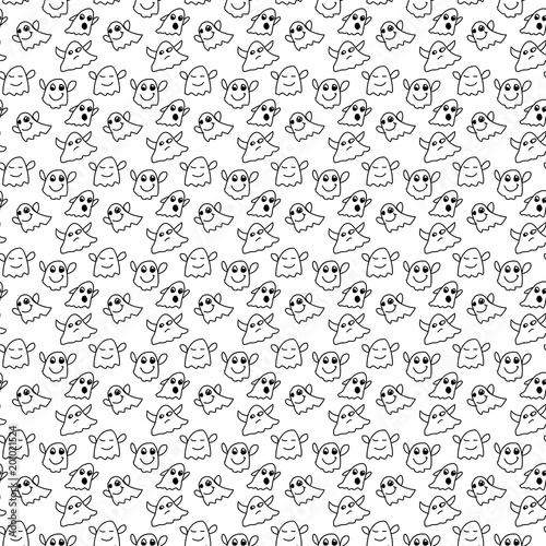 seamless pattern with ghosts 