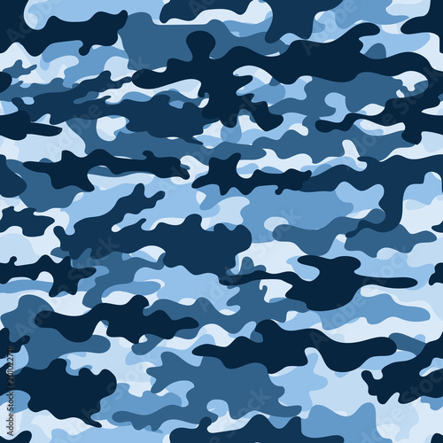 seamless pattern blue camouflage