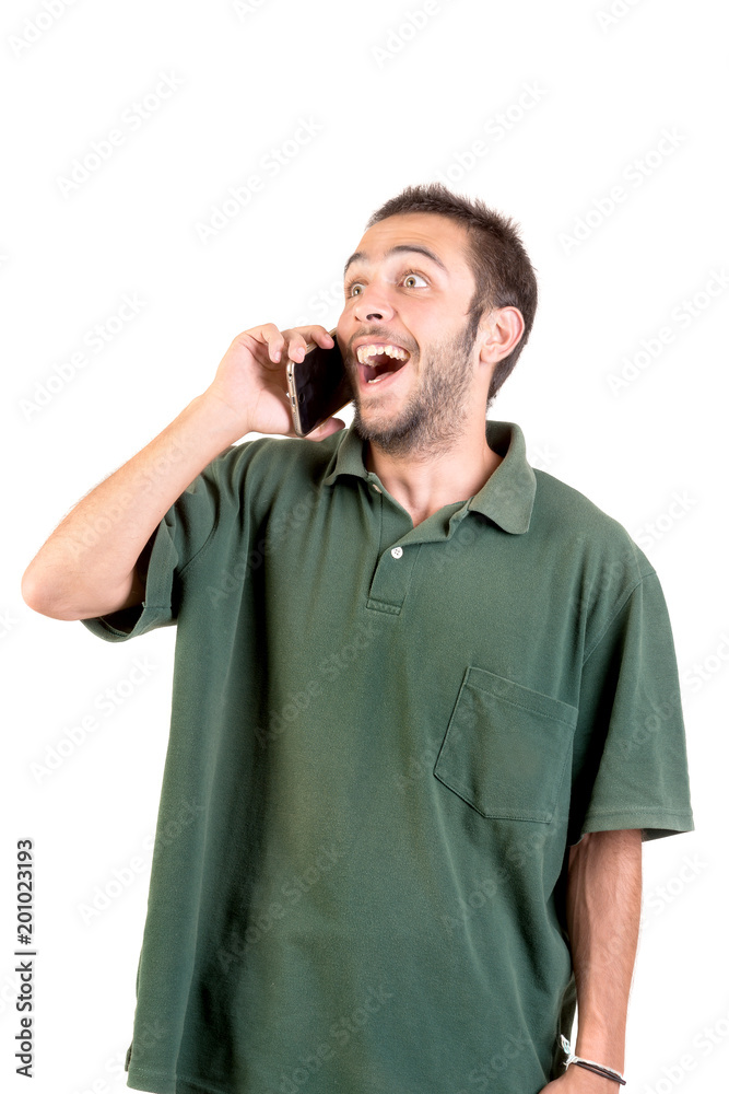 Man with cellphone Man with cellphone