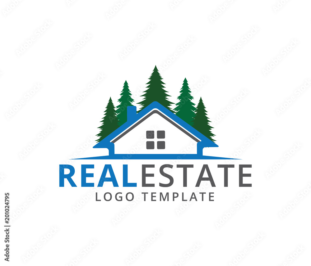 house home real estate cabin rental vector logo design