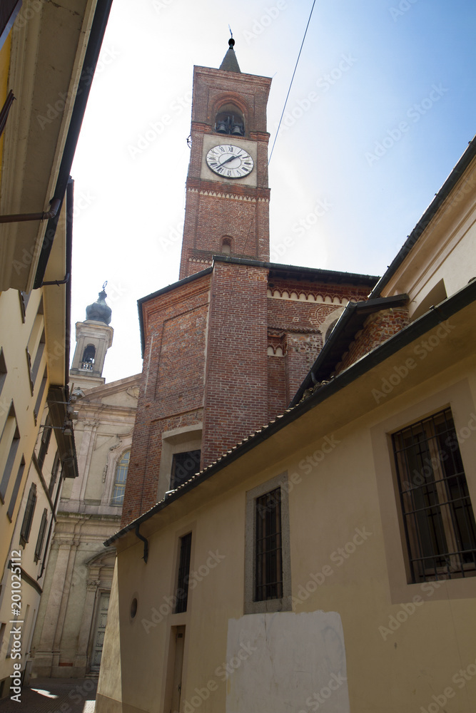 Abbiategrasso, Italy / Lombardy - 04/10/2018: view of Binaghi street New Saint Mary