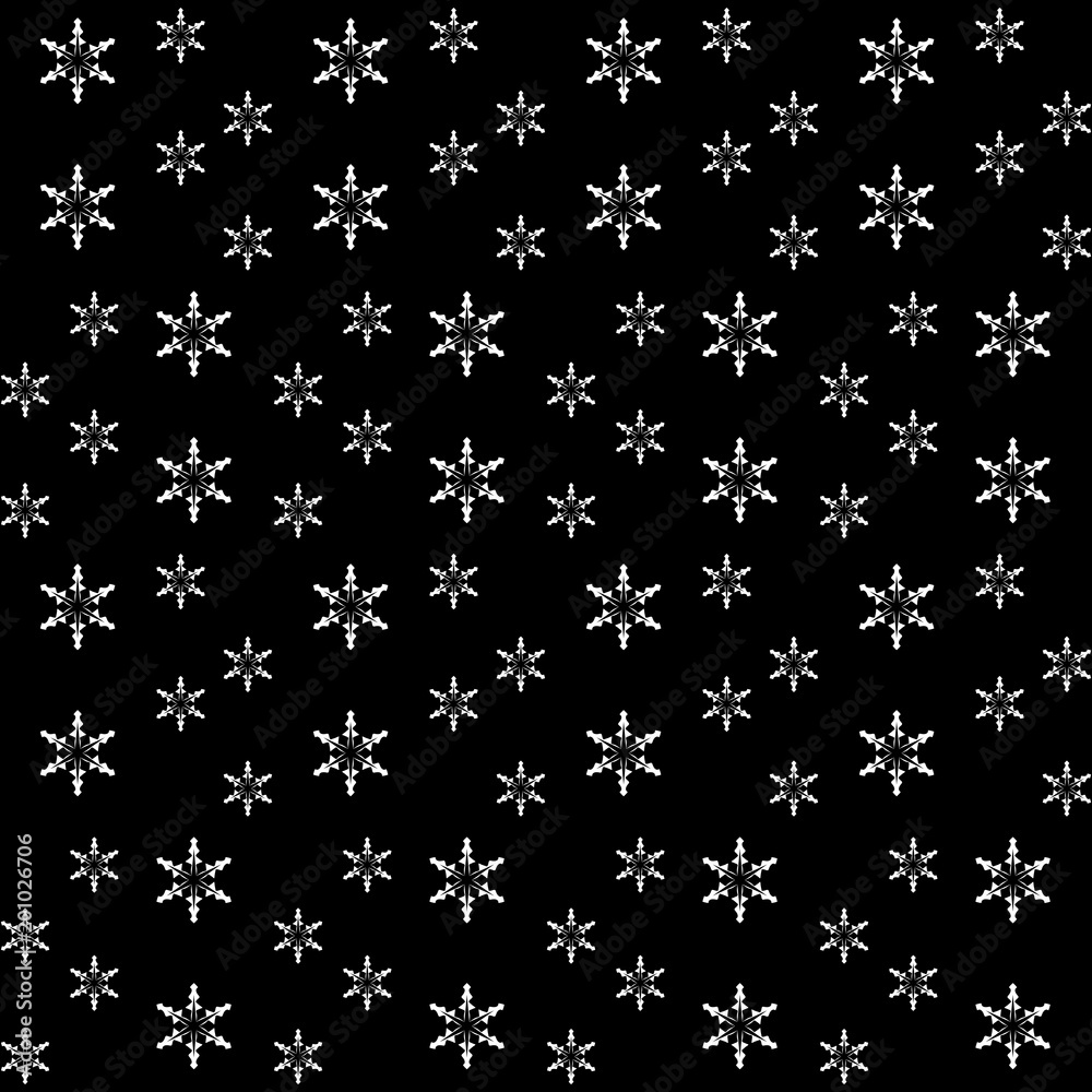 Christmas seamless pattern with snowflakes on black background Christmas seamless pattern with snowflakes on black background