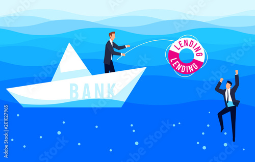Businessman drowning in the sea.