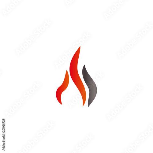 Fire and flames logo icon design template vector