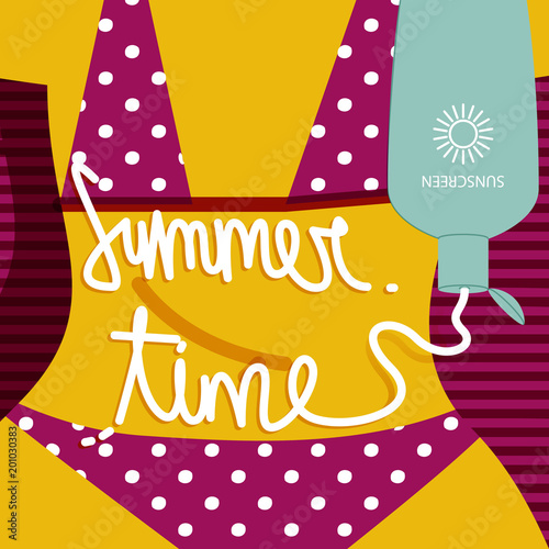 SUMMER TIME. Sunbathing with protection. Enjoying the summer. It's vacation time.