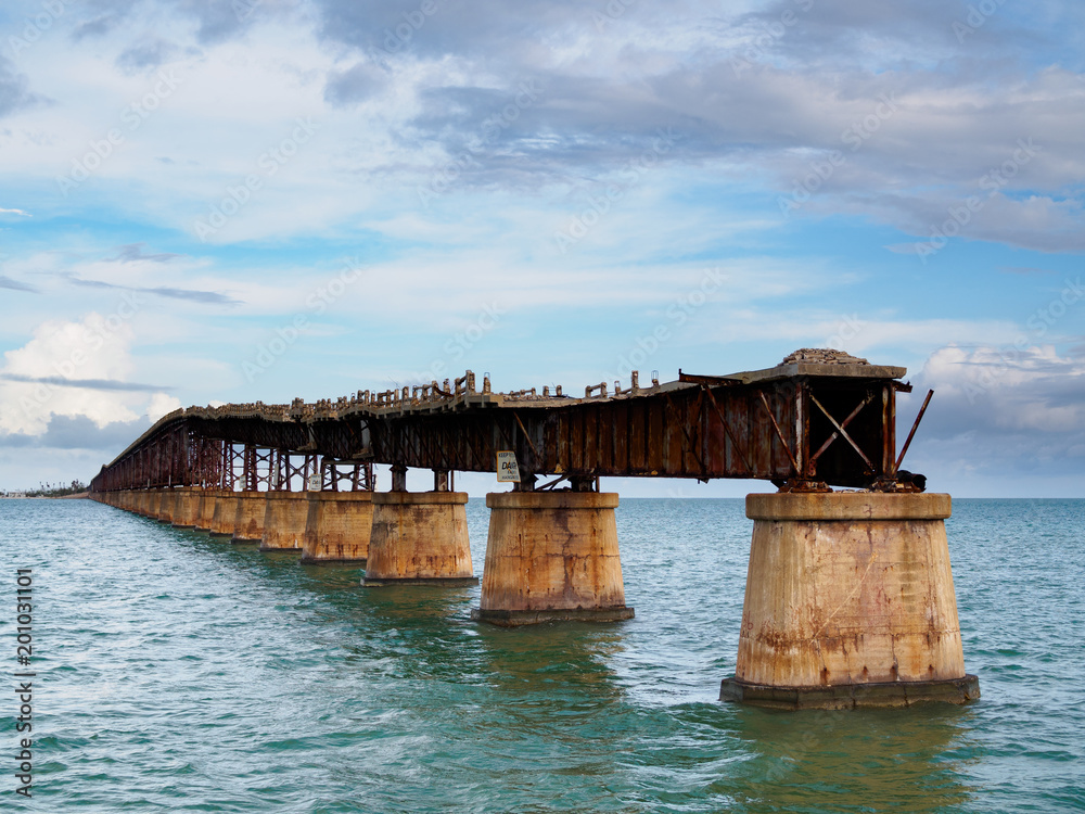 Bahia Honda Rail Bridge. Old railroad bridge in the lower Florida Keys