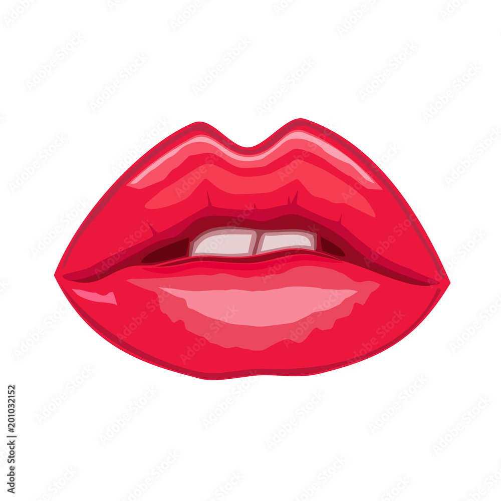 Lips. Icon, beauty logo. Abstract concept. Vector illustration on white background. Lips. Icon, beauty logo. Abstract concept. Vector illustration on white background.