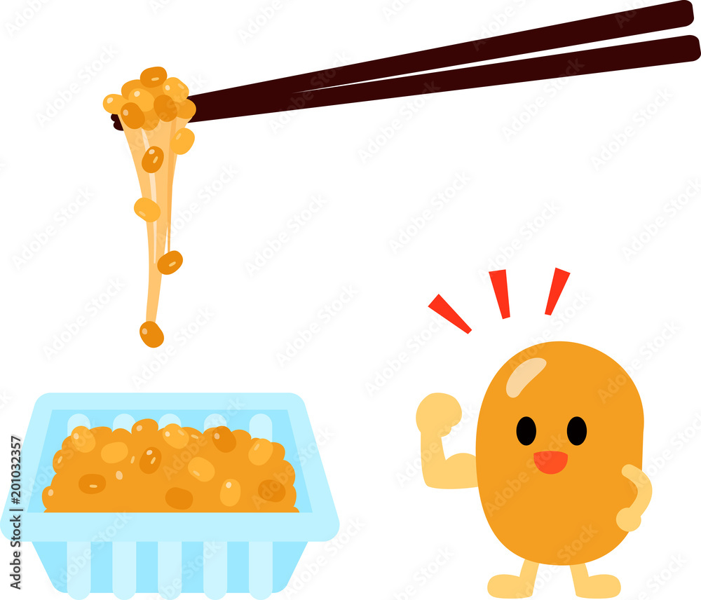 パック入り納豆と納豆のキャラクター Stock Vector Adobe Stock