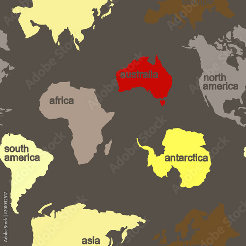 Seamless background with world continents for your design